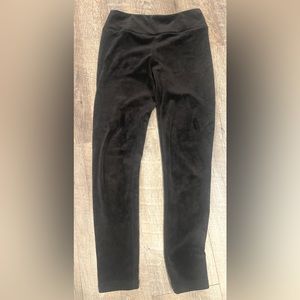Black plush leggings